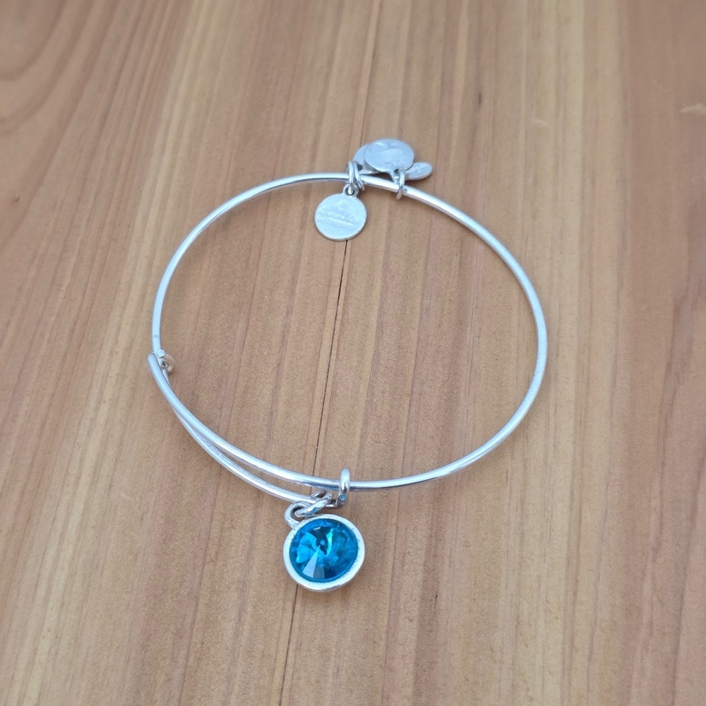 Alex and Ani Silver Turquoise/Blue Topaz December Birthstone Bracelet